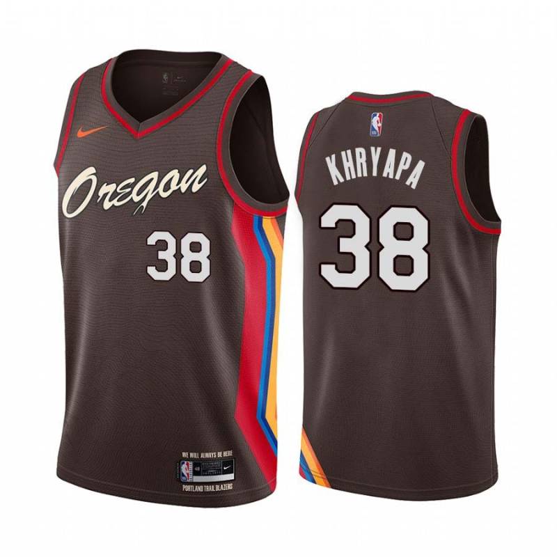 2020-21City Viktor Khryapa Twill Basketball Jersey -Trail Blazers #38 Khryapa Twill Jerseys, FREE SHIPPING