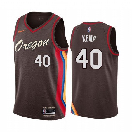 2020-21City Shawn Kemp Twill Basketball Jersey -Trail Blazers #40 Kemp Twill Jerseys, FREE SHIPPING