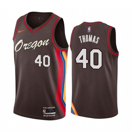 2020-21City Kurt Thomas Twill Basketball Jersey -Trail Blazers #40 Thomas Twill Jerseys, FREE SHIPPING