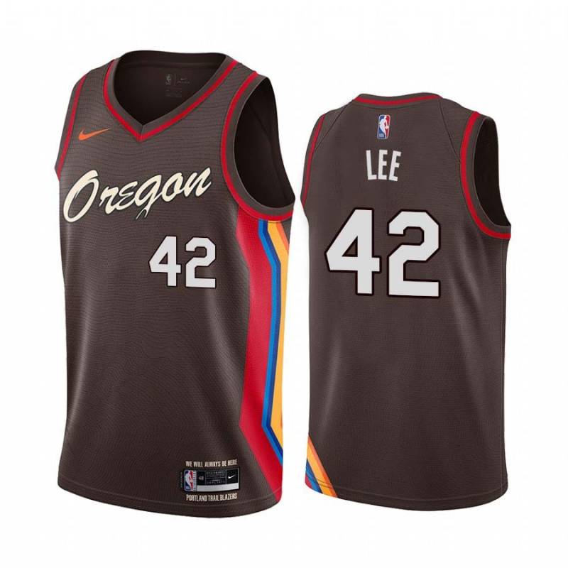 2020-21City Greg Lee Twill Basketball Jersey -Trail Blazers #42 Lee Twill Jerseys, FREE SHIPPING