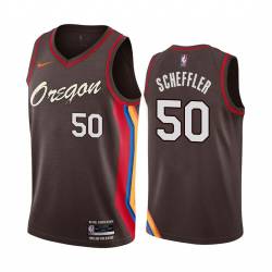 2020-21City Tom Scheffler Twill Basketball Jersey -Trail Blazers #50 Scheffler Twill Jerseys, FREE SHIPPING