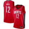 Red Nick Jones Twill Basketball Jersey -Rockets #12 Jones Twill Jerseys, FREE SHIPPING