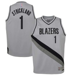 Gray_Earned Rod Strickland Twill Basketball Jersey -Trail Blazers #1 Strickland Twill Jerseys, FREE SHIPPING