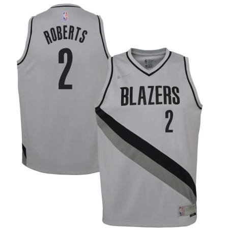 Gray_Earned Brian Roberts Twill Basketball Jersey -Trail Blazers #2 Roberts Twill Jerseys, FREE SHIPPING