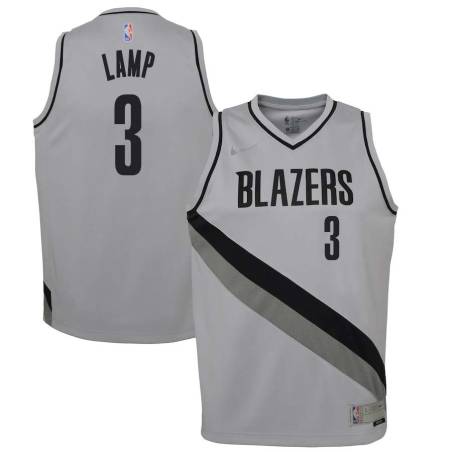 Gray_Earned Jeff Lamp Twill Basketball Jersey -Trail Blazers #3 Lamp Twill Jerseys, FREE SHIPPING