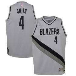 Gray_Earned Greg Smith Twill Basketball Jersey -Trail Blazers #4 Smith Twill Jerseys, FREE SHIPPING