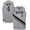 Gray_Earned Marcus Brown Twill Basketball Jersey -Trail Blazers #4 Brown Twill Jerseys, FREE SHIPPING
