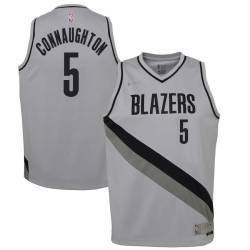 Gray_Earned Pat Connaughton Twill Basketball Jersey -Trail Blazers #5 Connaughton Twill Jerseys, FREE SHIPPING