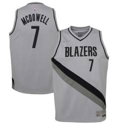 Gray_Earned Hank McDowell Twill Basketball Jersey -Trail Blazers #7 McDowell Twill Jerseys, FREE SHIPPING