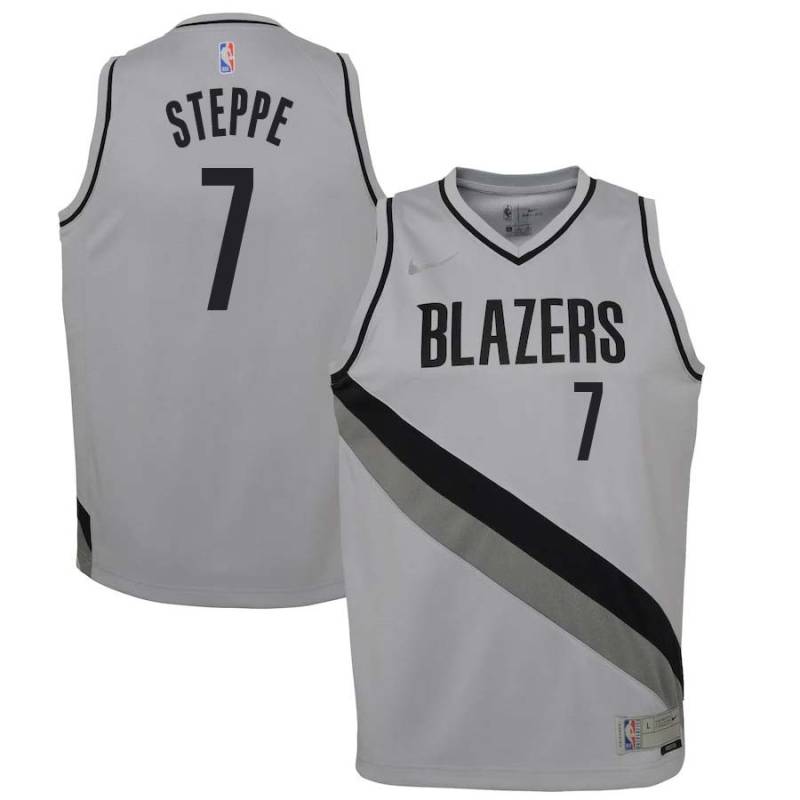 Gray_Earned Brook Steppe Twill Basketball Jersey -Trail Blazers #7 Steppe Twill Jerseys, FREE SHIPPING