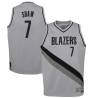 Gray_Earned Brian Shaw Twill Basketball Jersey -Trail Blazers #7 Shaw Twill Jerseys, FREE SHIPPING