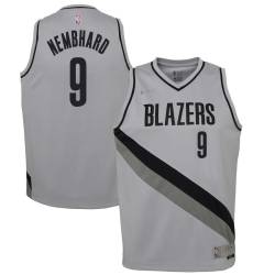 Gray_Earned Ruben Nembhard Twill Basketball Jersey -Trail Blazers #9 Nembhard Twill Jerseys, FREE SHIPPING