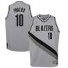 Gray_Earned Tim Frazier Twill Basketball Jersey -Trail Blazers #10 Frazier Twill Jerseys, FREE SHIPPING