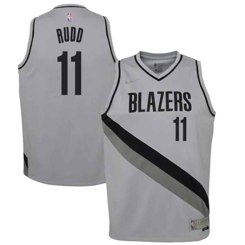 Gray_Earned Delaney Rudd Twill Basketball Jersey -Trail Blazers #11 Rudd Twill Jerseys, FREE SHIPPING