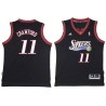 Black Throwback Freddie Crawford Twill Basketball Jersey -76ers #11 Crawford Twill Jerseys, FREE SHIPPING