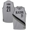 Gray_Earned Danny Young Twill Basketball Jersey -Trail Blazers #21 Young Twill Jerseys, FREE SHIPPING