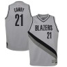 Gray_Earned Marcus Camby Twill Basketball Jersey -Trail Blazers #21 Camby Twill Jerseys, FREE SHIPPING