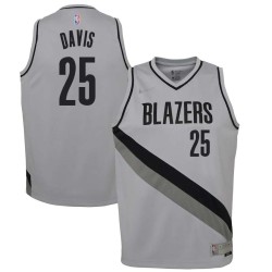 Gray_Earned Bob Davis Twill Basketball Jersey -Trail Blazers #25 Davis Twill Jerseys, FREE SHIPPING