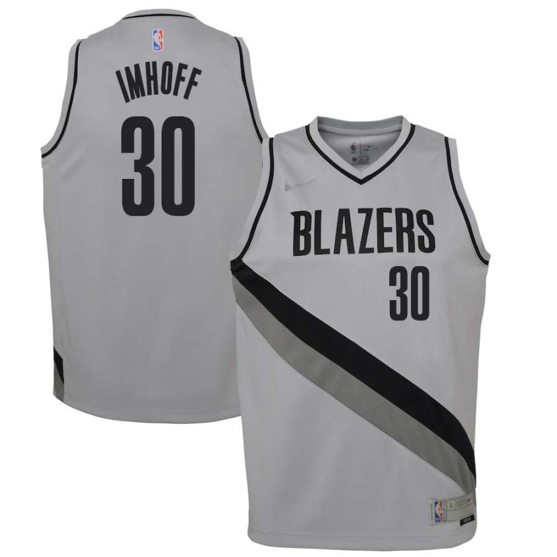 Gray_Earned Darrall Imhoff Twill Basketball Jersey -Trail Blazers #30 Imhoff Twill Jerseys, FREE SHIPPING