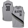 Gray_Earned Rick Roberson Twill Basketball Jersey -Trail Blazers #30 Roberson Twill Jerseys, FREE SHIPPING