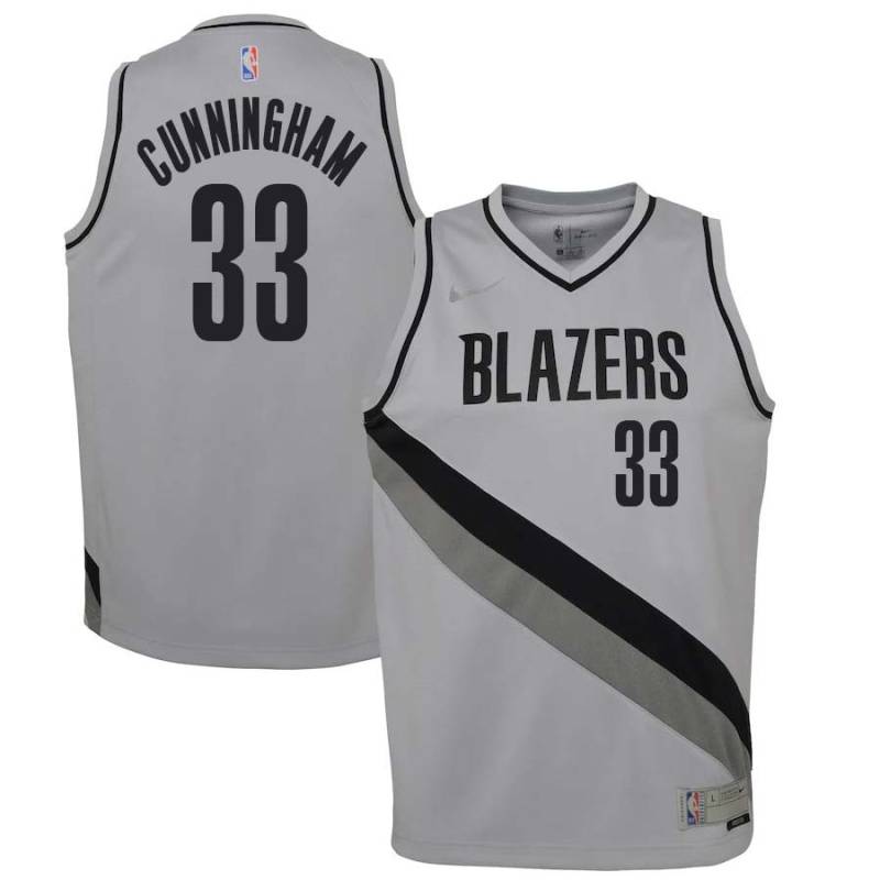 Gray_Earned Dante Cunningham Twill Basketball Jersey -Trail Blazers #33 Cunningham Twill Jerseys, FREE SHIPPING