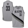 Gray_Earned Alonzo Gee Twill Basketball Jersey -Trail Blazers #33 Gee Twill Jerseys, FREE SHIPPING