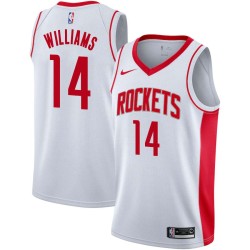 White Art Williams Twill Basketball Jersey -Rockets #14 Williams Twill Jerseys, FREE SHIPPING