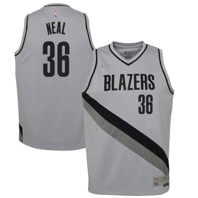 Gray_Earned Lloyd Neal Twill Basketball Jersey -Trail Blazers #36 Neal Twill Jerseys, FREE SHIPPING