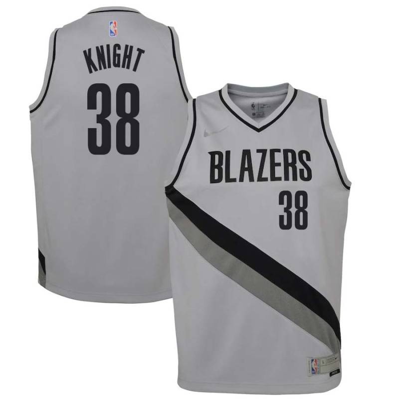 Gray_Earned Ron Knight Twill Basketball Jersey -Trail Blazers #38 Knight Twill Jerseys, FREE SHIPPING