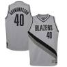 Gray_Earned Petur Gudmundsson Twill Basketball Jersey -Trail Blazers #40 Gudmundsson Twill Jerseys, FREE SHIPPING