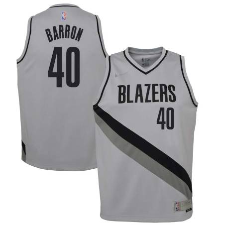 Gray_Earned Earl Barron Twill Basketball Jersey -Trail Blazers #40 Barron Twill Jerseys, FREE SHIPPING