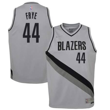 Gray_Earned Channing Frye Twill Basketball Jersey -Trail Blazers #44 Frye Twill Jerseys, FREE SHIPPING