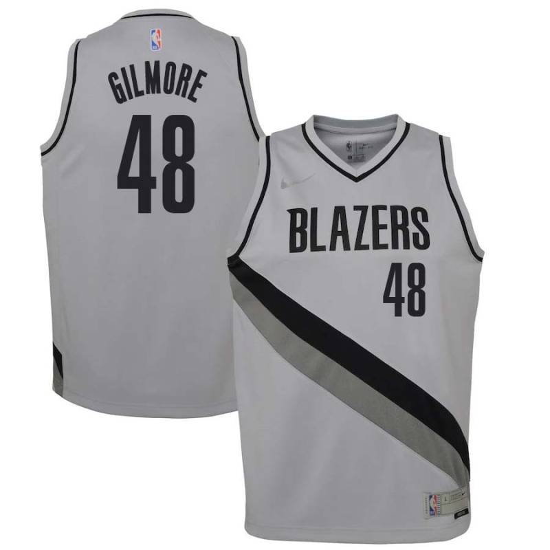 Gray_Earned Walt Gilmore Twill Basketball Jersey -Trail Blazers #48 Gilmore Twill Jerseys, FREE SHIPPING