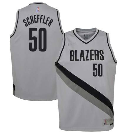 Gray_Earned Tom Scheffler Twill Basketball Jersey -Trail Blazers #50 Scheffler Twill Jerseys, FREE SHIPPING