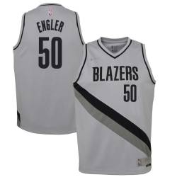 Gray_Earned Chris Engler Twill Basketball Jersey -Trail Blazers #50 Engler Twill Jerseys, FREE SHIPPING