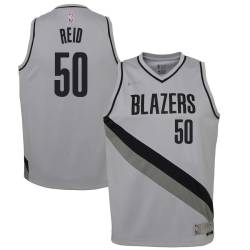 Gray_Earned Robert Reid Twill Basketball Jersey -Trail Blazers #50 Reid Twill Jerseys, FREE SHIPPING