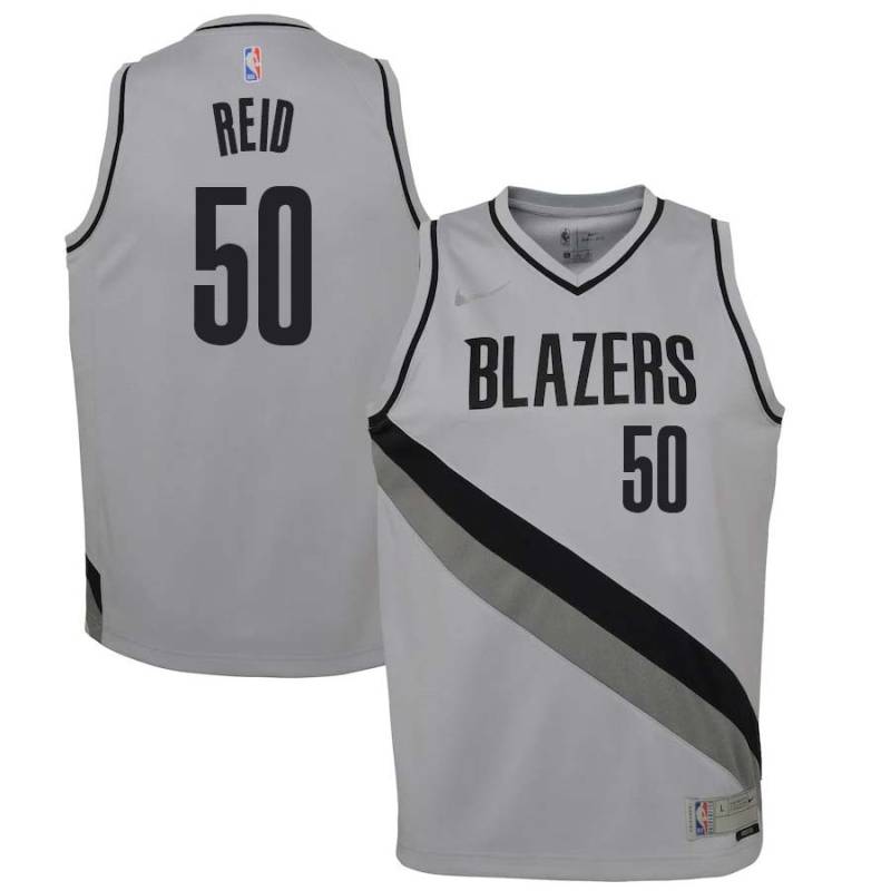 Gray_Earned Robert Reid Twill Basketball Jersey -Trail Blazers #50 Reid Twill Jerseys, FREE SHIPPING