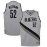 Gray_Earned Buck Williams Twill Basketball Jersey -Trail Blazers #52 Williams Twill Jerseys, FREE SHIPPING