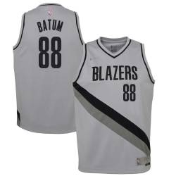 Gray_Earned Nicolas Batum Twill Basketball Jersey -Trail Blazers #88 Batum Twill Jerseys, FREE SHIPPING