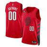 Red Carmelo Anthony Trail Blazers #00 Twill Basketball Jersey FREE SHIPPING