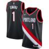 Black Anfernee Simons Trail Blazers #1 Twill Basketball Jersey FREE SHIPPING