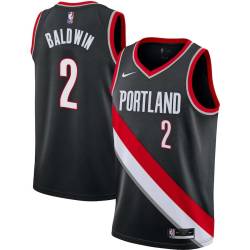 Black Wade Baldwin Trail Blazers #2 Twill Basketball Jersey FREE SHIPPING