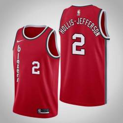 Red Classic Rondae Hollis-Jefferson Trail Blazers #2 Twill Basketball Jersey FREE SHIPPING