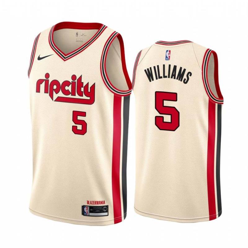 2019-20City Brandon Williams Trail Blazers #5 Twill Basketball Jersey FREE SHIPPING