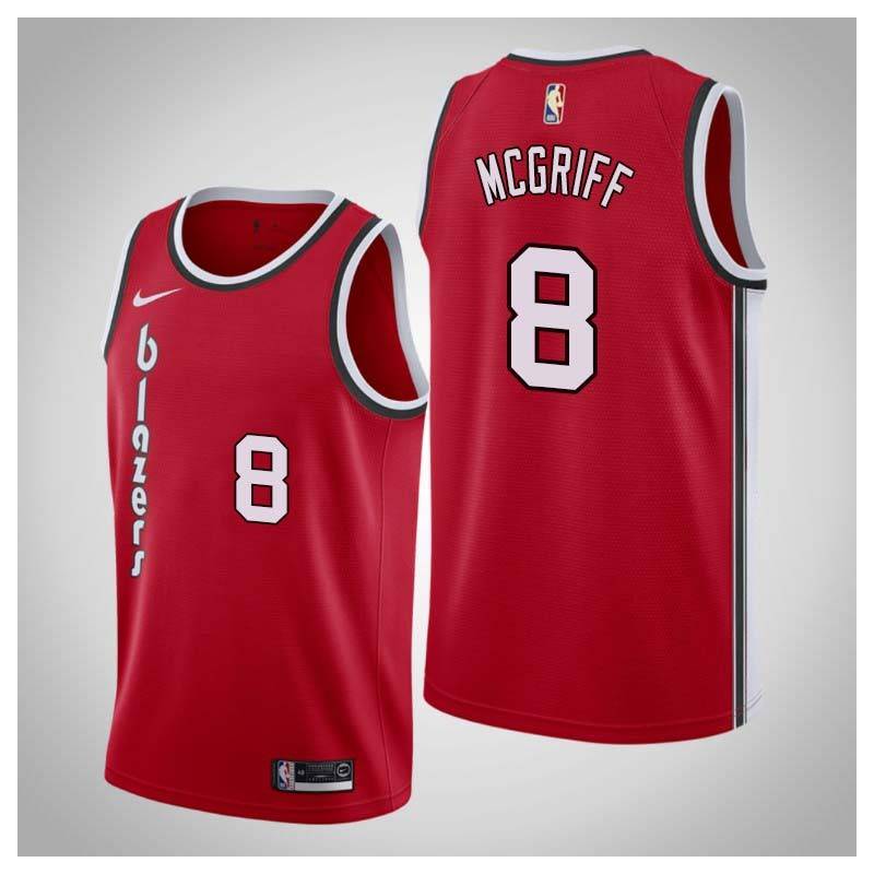 Red Classic Cameron McGriff Trail Blazers #8 Twill Basketball Jersey FREE SHIPPING