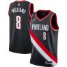 Black Brandon Williams Trail Blazers #8 Twill Basketball Jersey FREE SHIPPING