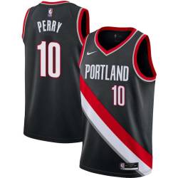 Black Reggie Perry Trail Blazers #10 Twill Basketball Jersey FREE SHIPPING