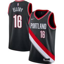 Black CJ Elleby Trail Blazers #16 Twill Basketball Jersey FREE SHIPPING