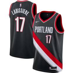 Black Skal Labissiere Trail Blazers #17 Twill Basketball Jersey FREE SHIPPING