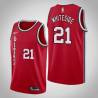 Red Classic Hassan Whiteside Trail Blazers #21 Twill Basketball Jersey FREE SHIPPING